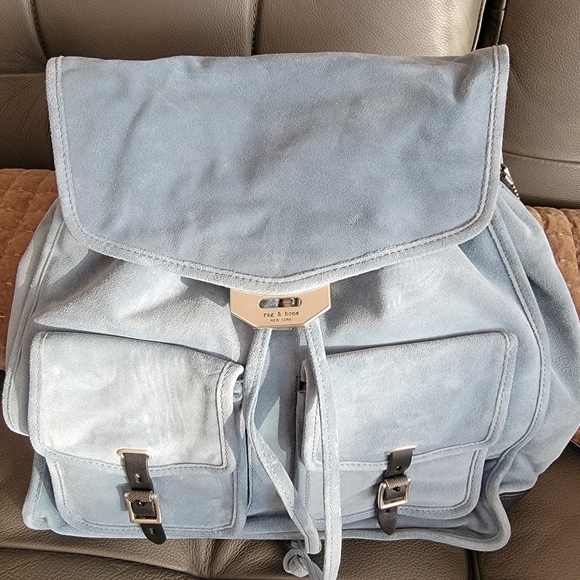 NWT Rag and Bone Indigo Suede Field Backpack - Picture 4 of 15